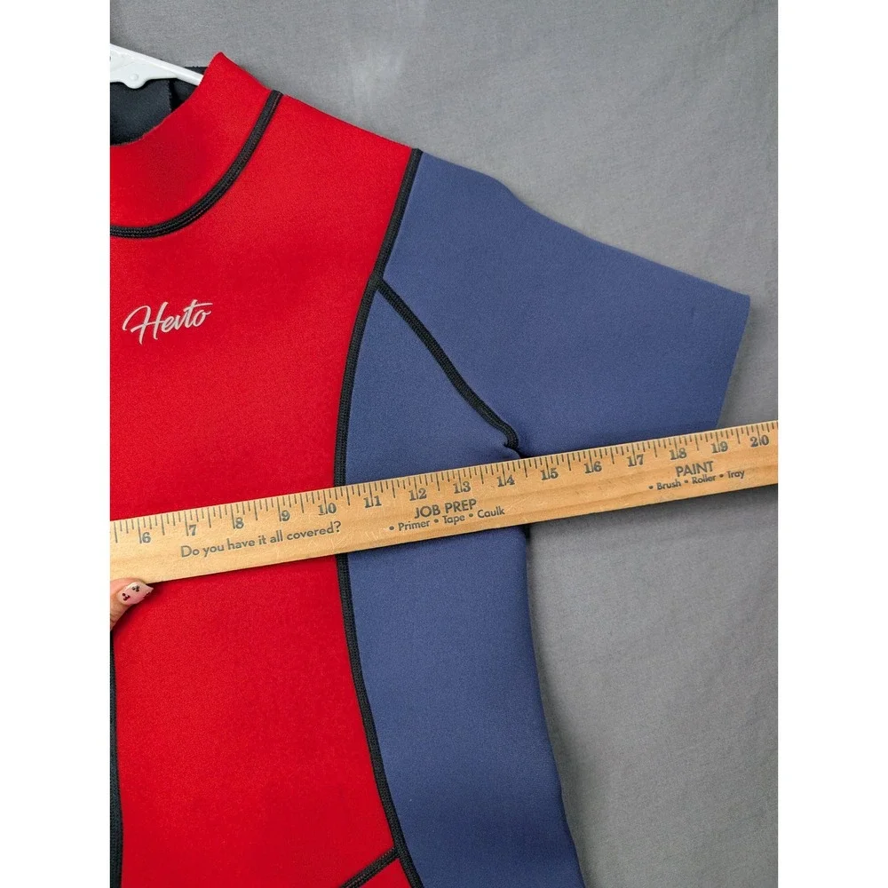 Hevto Kids Wetsuit Shorty 2mm Neoprene Red Blue Youth Size 14 HERO-L Back Zip